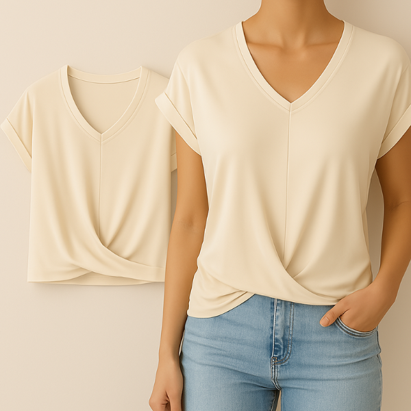Laura | Hverdags T-shirt med V-hals