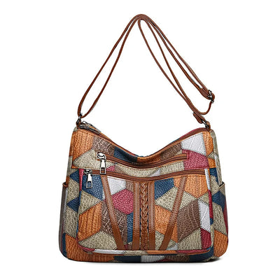 Dorte | Patchwork taske i vegansk læder