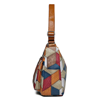 Dorte | Patchwork taske i vegansk læder