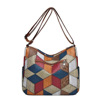 Dorte | Patchwork taske i vegansk læder