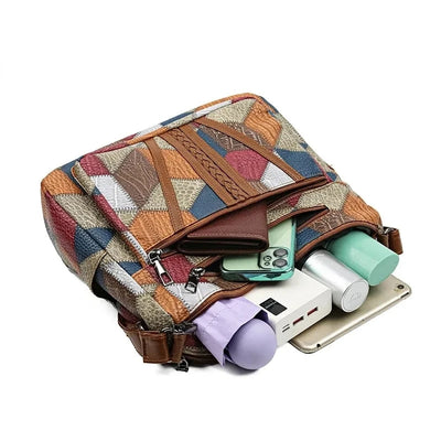 Dorte | Patchwork taske i vegansk læder