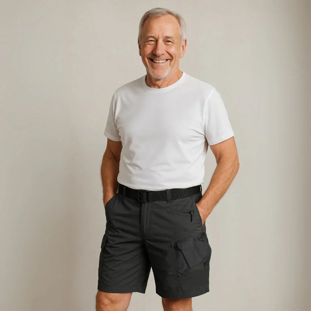 Laurits | Cargo shorts med 7 lommer og gratis bælte