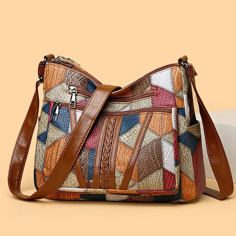 Dorte | Patchwork taske i vegansk læder