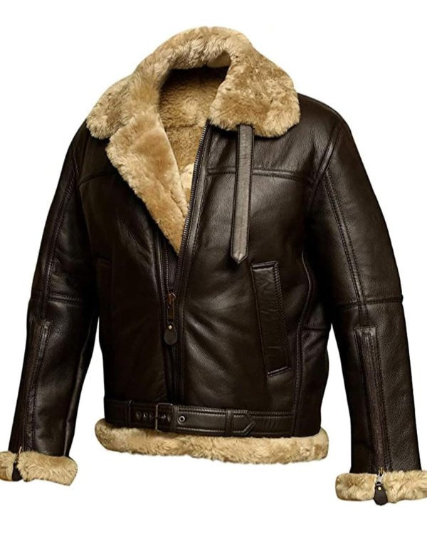 Victor Marius | Læderjakke med Shearling-For