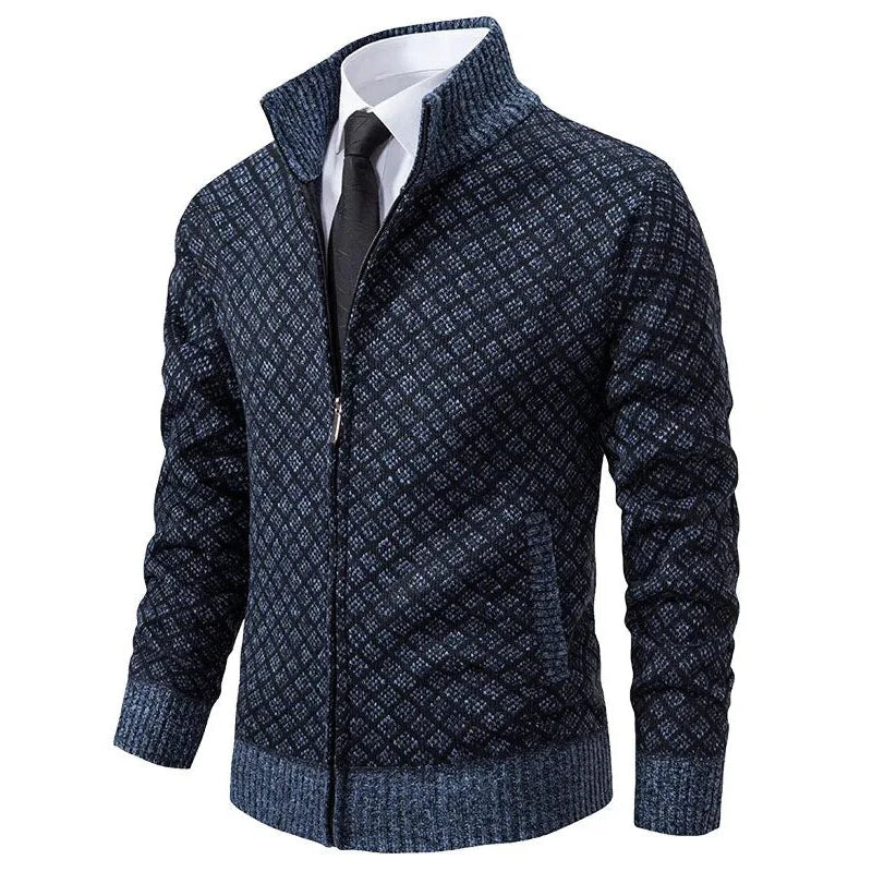 Christian | Jacquard Cardigan med Lynlås