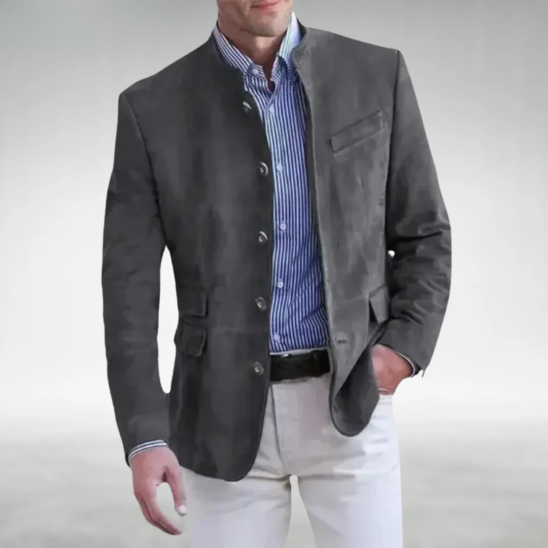 Laurits Anker | Mocka Blazer med Ståkrave