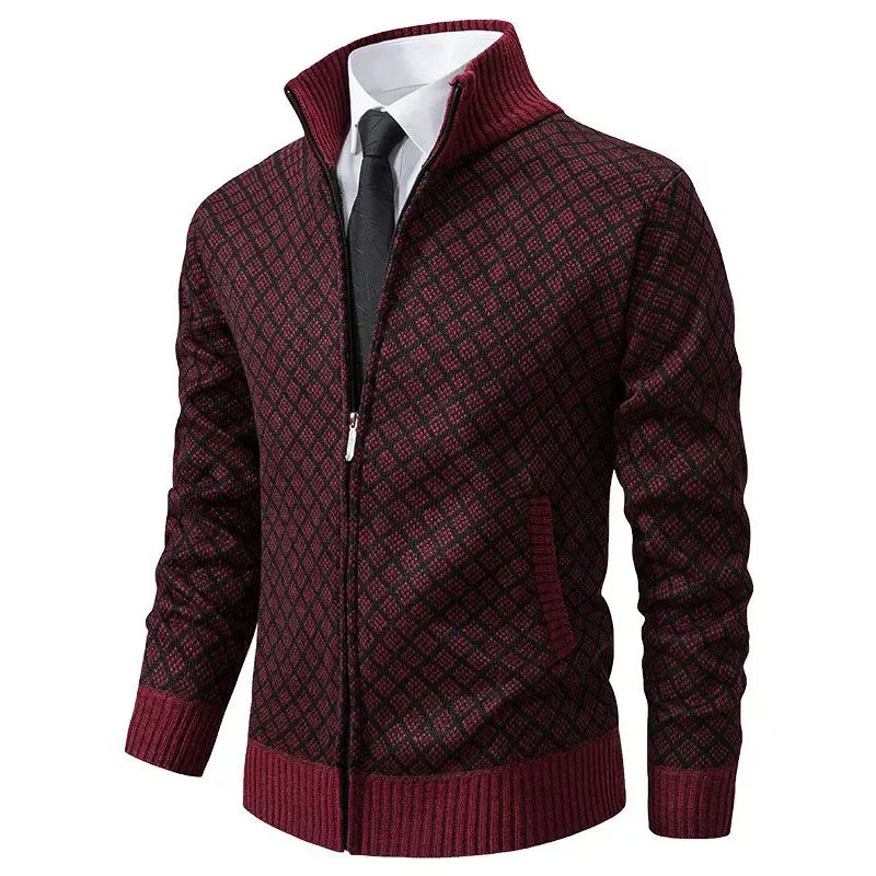 Christian | Jacquard Cardigan med Lynlås