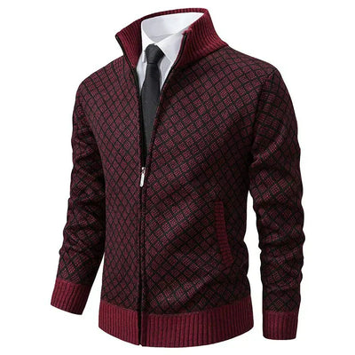Christian | Jacquard Cardigan med Lynlås