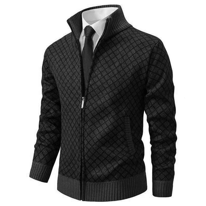 Christian | Jacquard Cardigan med Lynlås