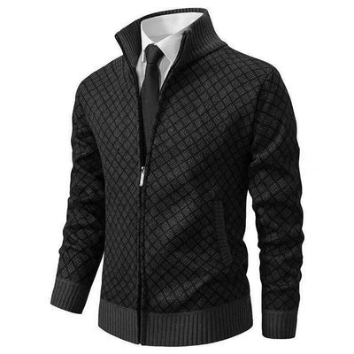 Christian | Jacquard Cardigan med Lynlås