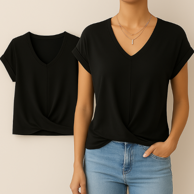 Laura | Hverdags T-shirt med V-hals