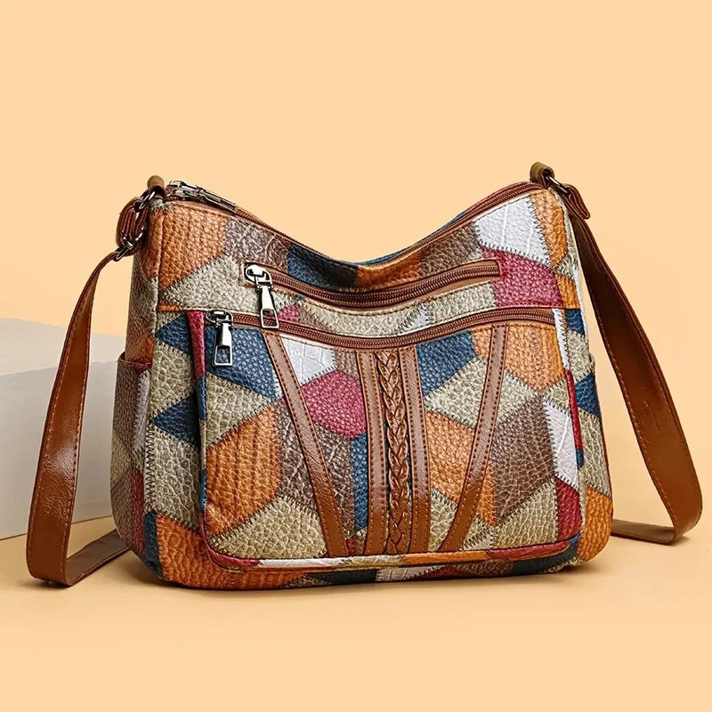 Dorte | Patchwork taske i vegansk læder
