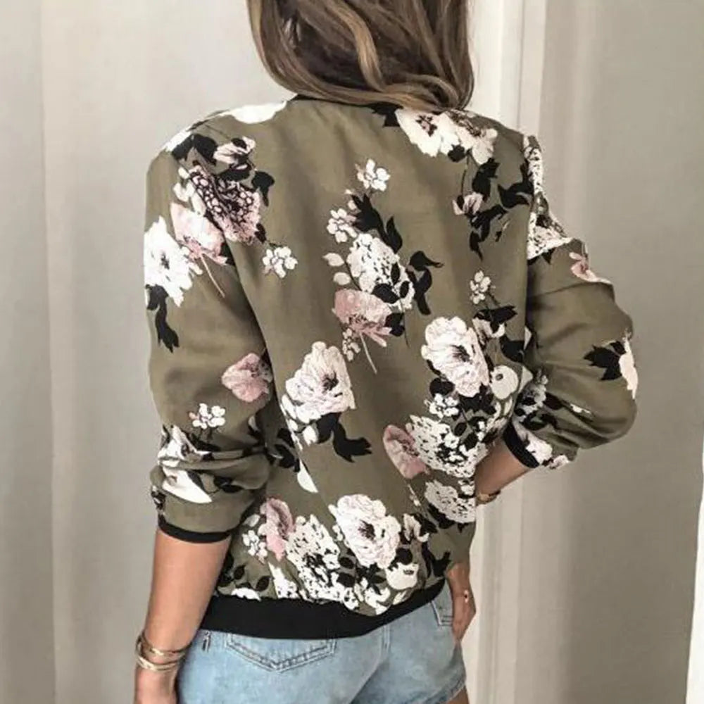 Maja | Bomberjakke med elegant blomstermønster