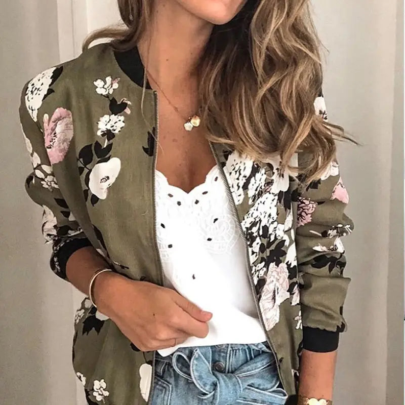 Maja | Bomberjakke med elegant blomstermønster
