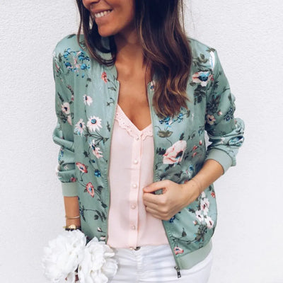 Maja | Bomberjakke med elegant blomstermønster