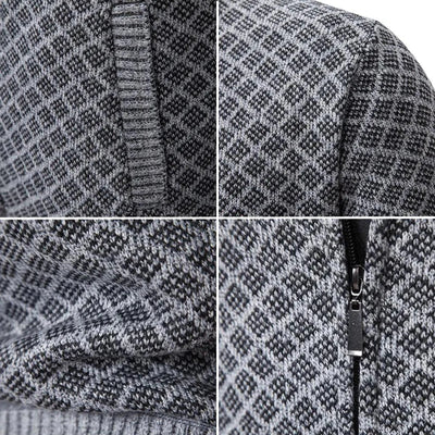 Christian | Jacquard Cardigan med Lynlås