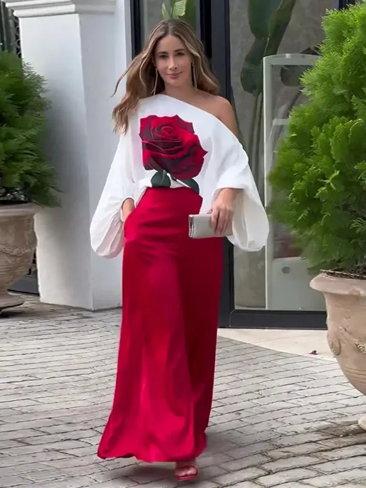Liv | Sæt med blomstret T-shirt + bukser
