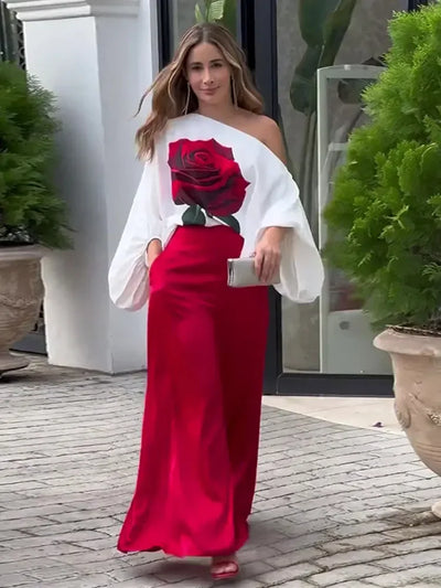 Liv | Sæt med blomstret T-shirt + bukser