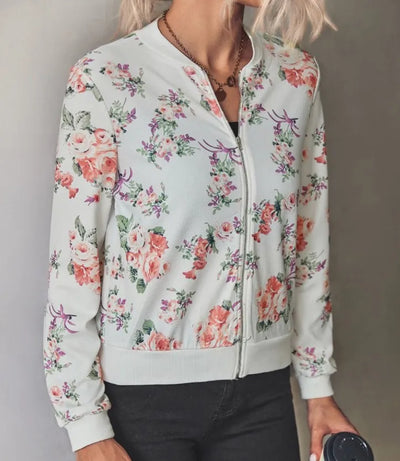 Maja | Bomberjakke med elegant blomstermønster