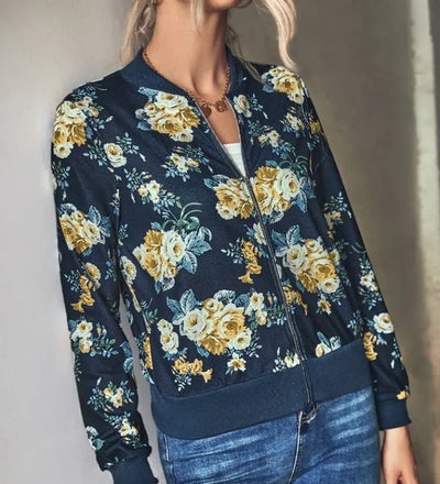 Maja | Bomberjakke med elegant blomstermønster