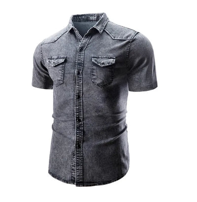 Augusts | Denim Skjorte Med Korte Ærmer