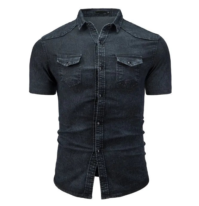 Augusts | Denim Skjorte Med Korte Ærmer
