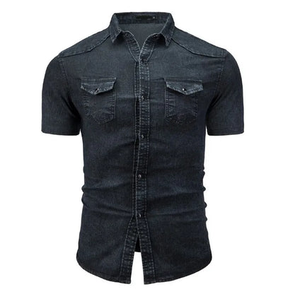 Augusts | Denim Skjorte Med Korte Ærmer