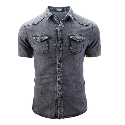 Augusts | Denim Skjorte Med Korte Ærmer