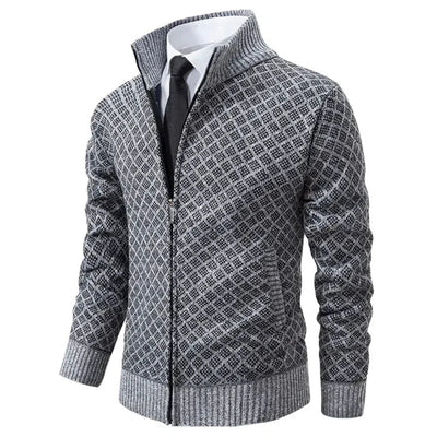 Christian | Jacquard Cardigan med Lynlås