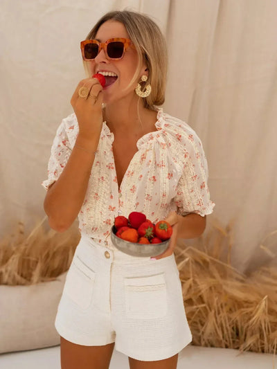 Olivia | Blomstret bluse med sommerens magi