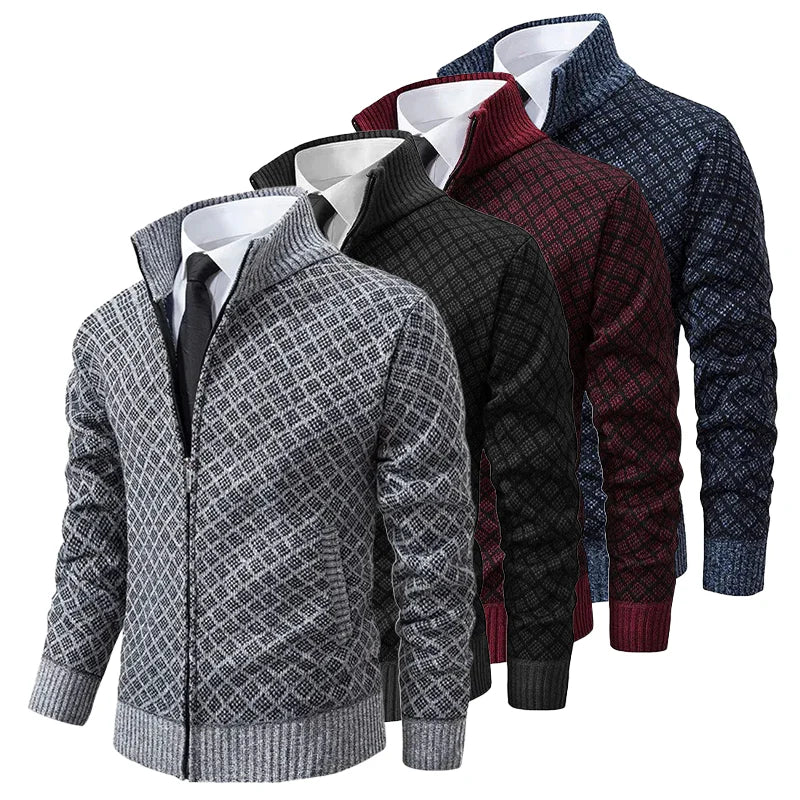 Christian | Jacquard Cardigan med Lynlås
