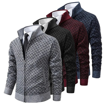 Christian | Jacquard Cardigan med Lynlås