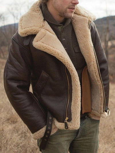 Victor Marius | Læderjakke med Shearling-For