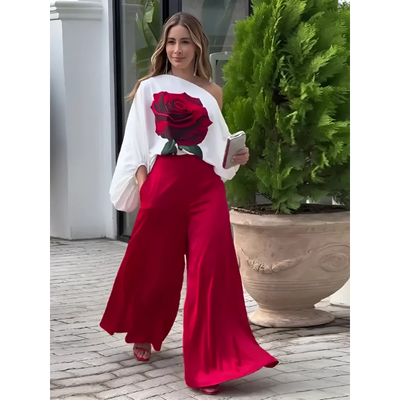 Liv | Sæt med blomstret T-shirt + bukser